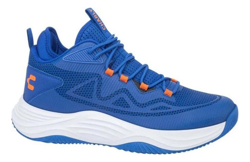 Tenis De Basketball Charly 6001 Caballero En Azul/ Naranja