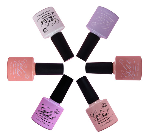 Kit 6un Esmaltes Em Gel Led Uv Unhas Acrigel Porcelan 31-36