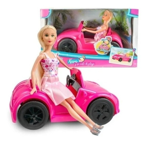 Imagen 2 de 2 de Muñeca Kiara Y Su Auto De Playa Poppi Doll B088