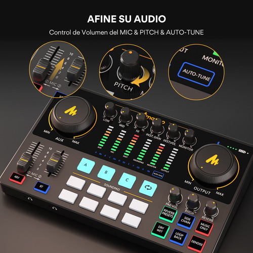 Mezcladora Interfaz De Audio Podcast Stream Maonocaster Ame2