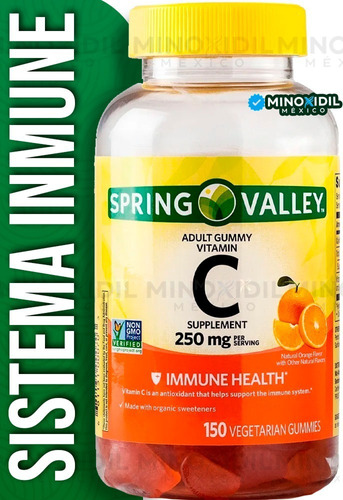 Vitamina C 250mg Sistema Inmune Antioxidantes 150 Gomitas  Tiene Un Poderoso Antioxidante Que Ayuda A Impulsar El Sistema Inmunológico. Ayudando A Retener Los Niveles De Colesterol 