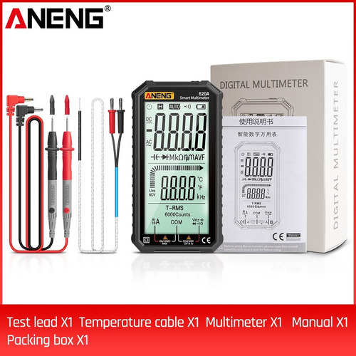 * 1 Multímetro Digital Aneng Ac/dc Pantalla Lcd 4,7 Pulgadas