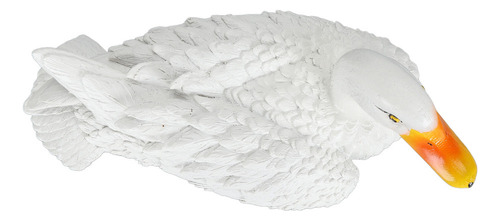 Adorno De Resina Con Forma De Estatua De Pato Blanco, Innova
