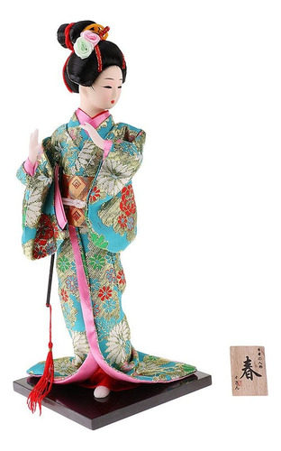 A Figura De Gueixa Brocado Kabuki