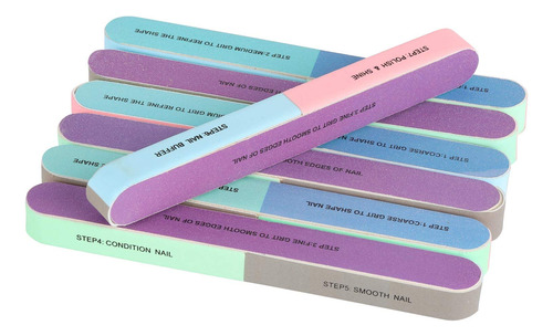 Btyms - Lima De Unas De 7 Vias Y Bloque De Pulido Para Unas,