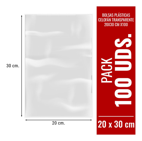 Imagen 1 de 10 de Bolsas Plásticas Celofán Transparente 20x30 Cm X100