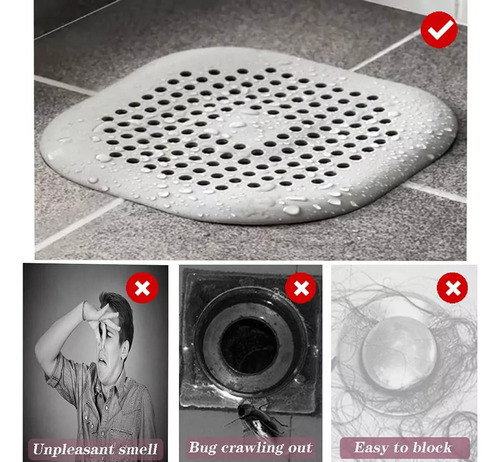 Filtro De Silicona Plegable Y Recogedor De Pelo Para Baño Y