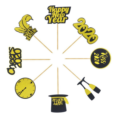 24pcs Bolo Topper 2020 Cupcake Toppers Picaretas Palitos De