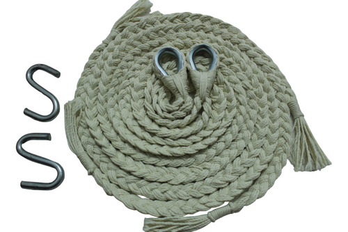 Soga Cuerda Para Hamaca Incluye Par De S Metalica Color Beige Color