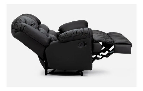 Sofá Reclinable Rosen Jarrie 2 Cuerpos Manual Ecocuero Negro
