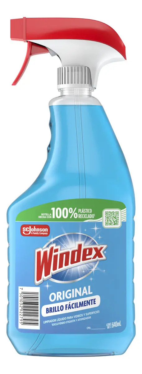 Limpiador de Vidrios y Superficies Windex Original, 1 Atomizador de 640ml
