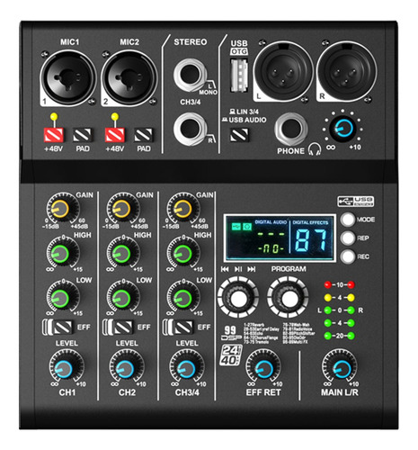 Mezclador De Audio Nxg Xr4 De 4 Canales
