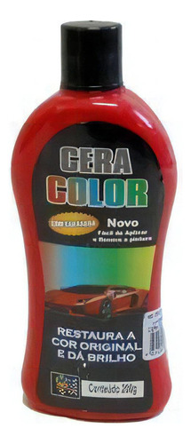 Cera Automotiva Color Com Carnauba Vermelha 200ml