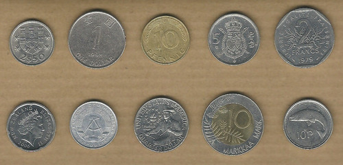 Monedas Del Mundo 1: 10 Monedas Mundiales Vf-unc C904