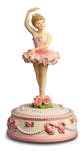 Figura De Bailarina Y Lazos Musicales Giratorios, 18,4 Cm