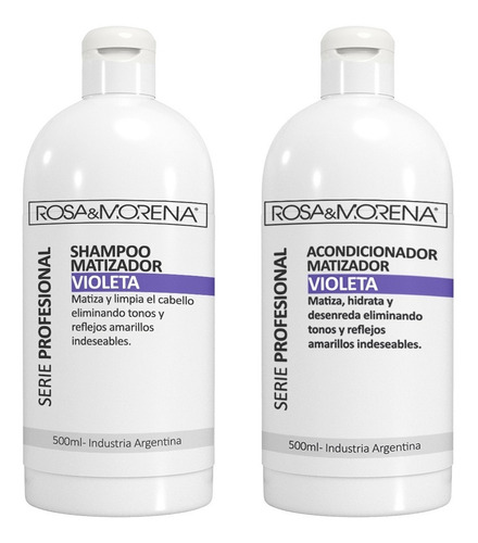 Imagen 1 de 3 de Kit Shampoo Acondicionador Matizador Violeta Rosa & Morena
