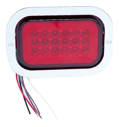 Plafón Led Camión Rectangular Brida Cromada C/ Aro 12/24 V