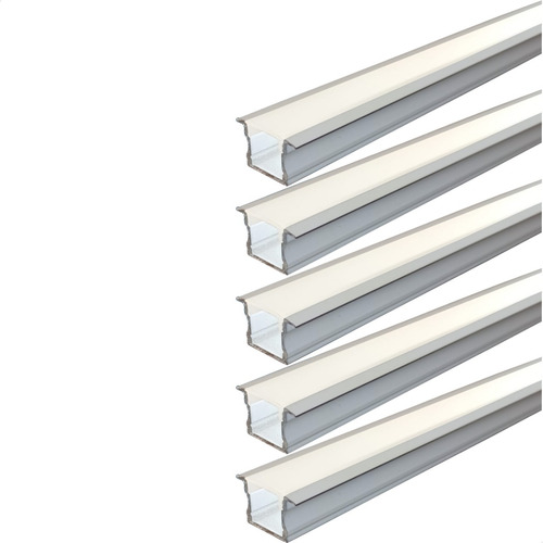 Kit 5 Perfil De Aluminio 2m Embutir 25mm Gesso Drywall Sala