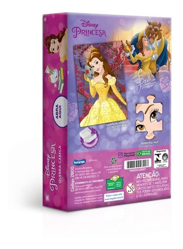 Quebra Cabeça Puzzle Disney Princesa Bela 60 Peças Jak