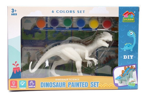 Dinosaurio Jurassic Pintar X1 Colores Pintura 88004 Juguete
