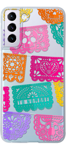 Funda Para Galaxy Mujer Papel Picado Calaveras Con Nombre