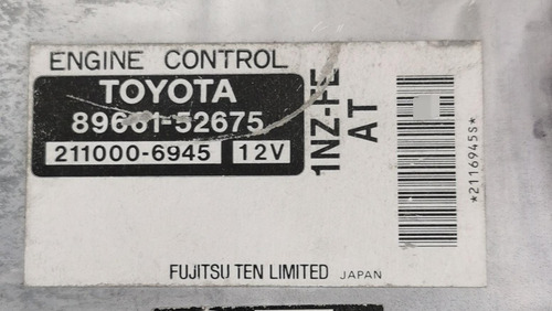Computadora De Motor Toyota Echo 2001-2000 1.5l 89661-52675 (Usado)