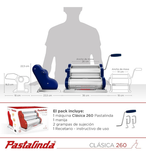 Imagen 8 de 9 de Pastalinda Máquina Clásica 260 Azul Marino