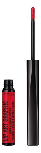 Labial Rimmel London 2 En 1 Lip Art Graphic Vto 11/21 Color 610 Hot Spot