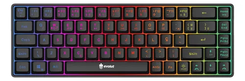 Teclado Gamer Evolut Fay Eg211 60% Backlight Luz Rainbow Rgb - foto 1