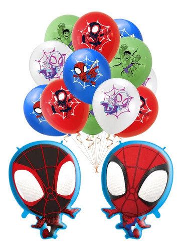 Set De Globos Látex Spiderman Modelo 2