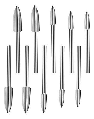 Kit De 10 Brocas Burr Hss Para Grabar Tallas En Madera