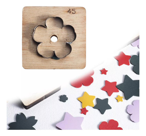 Molde For Cortar Cuero Con Flor, Manualidades, 45 Mm