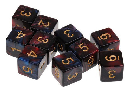 10x 10pcs Dados De 6 D6 Dados Poliédricos Para Rpg