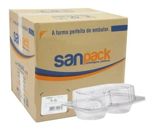 Embalagem Pet Para 2 Doces Retangular Sanpack S-29c (2cx) Cor Água