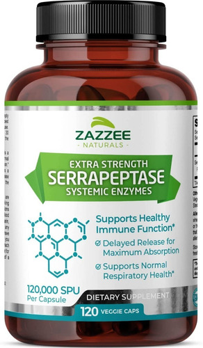 Serrapeptase 120 Caps Zazzee - Unidad a $2041