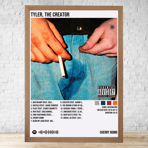 Cuadro Tyler The Creator Cherry Bomb 30x40 Cm C676 Marrón Claro Clasico