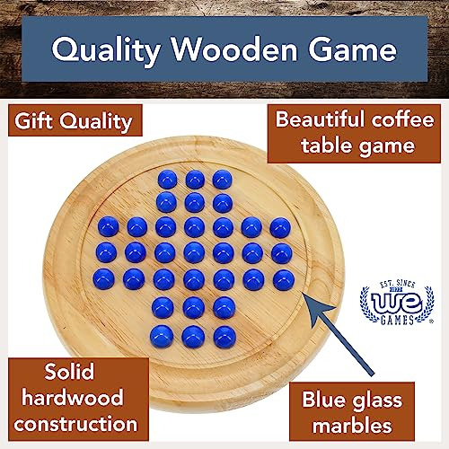 Juegos De Madera Maciza De Mármol Solitario Juego, H89wl