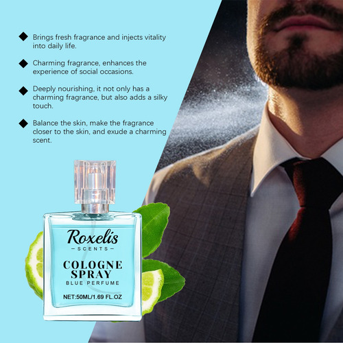 Perfume Azul Con Feromonas Para Hombres 50 Ml