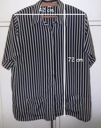 Camisa De Mujer Mangas Cortas Rayada C/bolsillos Talle 3