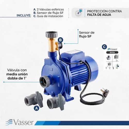 Imagen 6 de 12 de Bomba Presurizadora Vasser Qc Te26 De 4-6 Baños 1 Hp