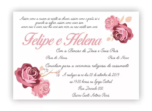 Convite de Casamento Digital Editável Frete Grátis Promoção