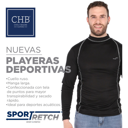 Playera Deportiva Para Hombre Manga Larga Ligera Gym Ajuste