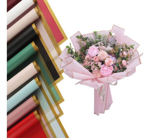 N Kit 100pcs Papel Celofan Coreano Para Ramos 10 Colores