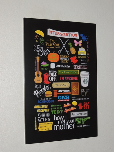 Serie How I Met Your Mother Cuadros Poster En Bastidor 19x25