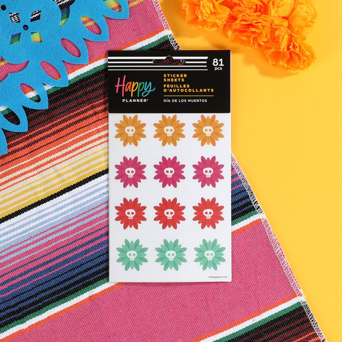 Etiquetas Adhesivas Stickers 5 Hojas Happy Planner Pegatina Color Día De Muertos