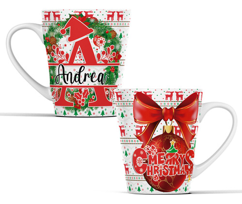 Tazas Navidad Personalizada Nombre Regalo O Recuerdo Cónicas