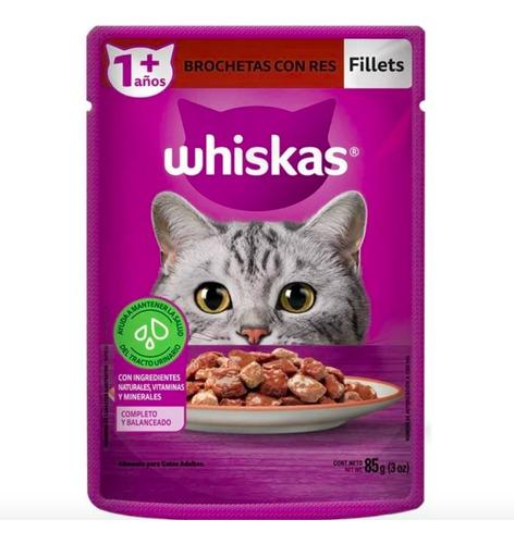 Alimento P/gato Whiskas Fillets Brochetas C/ Res 24pz D 85gr