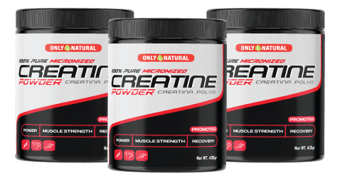 Pack X3 Creatinas Micronizadas Only Natural Premium Sinsabor Sin Sabor