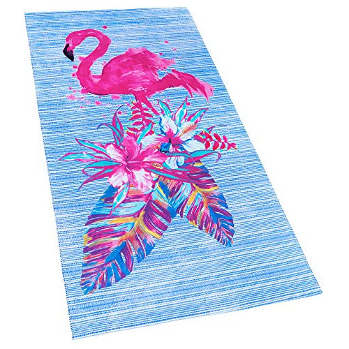 Toalla De Playa Flamingo 30 X 60 Pulgadas 100% Algodón (pink