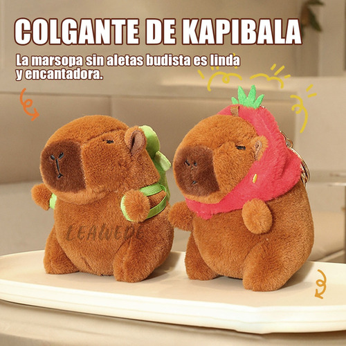 F 2pzs Llaveros Juguete De Peluche De Capibara De Moda